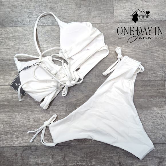 Zaful Drawstring Tie Back Bikini Swimsuit Size M - Picture 5 of 5